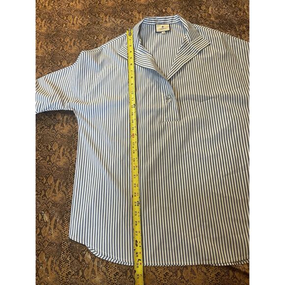 Tuckernuck Willow Tunic Blue White Stripe Oversized Poplin Half Placket Preppy S - Picture 6 of 6